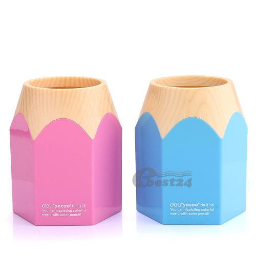 Pen Pencil Holder Container Cup Case Office Storage Plastic