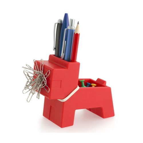 Rocky Desk Butler - Desktop Organizer - Red Storage Magnetic Mouth Fun Playful