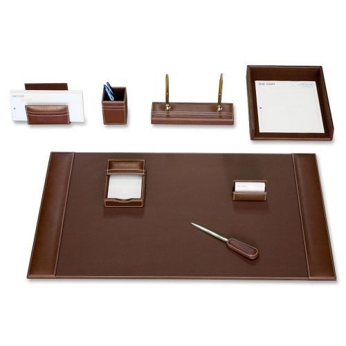 Dacasso Rustic Brown Leather 8-Piece Desk Set - DACD3212
