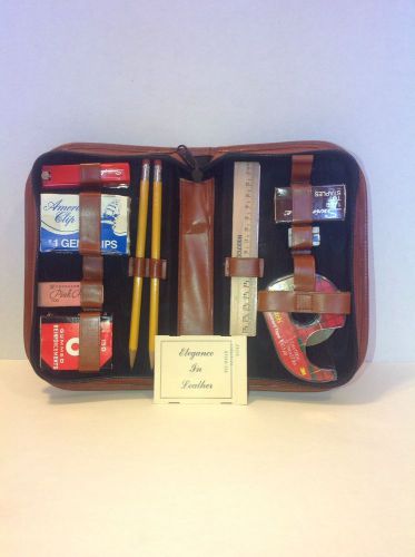 Vintage leather executive organizer office utensils for sale