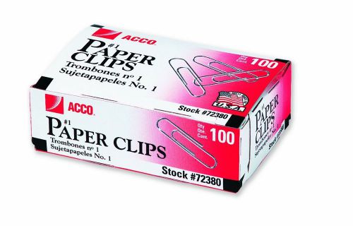 Non-Skid Smooth #1 Paper Clips 100/Box 10 Pack Steel Wire Office Paper Sheet New