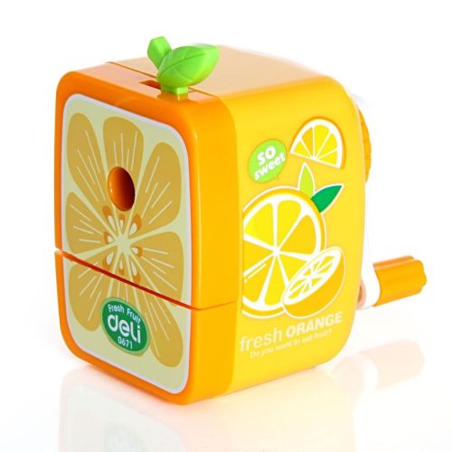 Office school home kids fresh fruit orange pencil sharpener desk stationary gift for sale