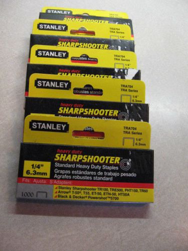 STANLEY  SHARPSHOOTER 1/4&#034; HEAVY DUTY STAPLES 5 PACKS OF 1000 EACH