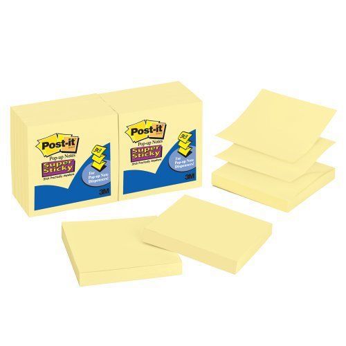 Post-it Super Sticky Note - Self-adhesive, Pop-up - 3&#034; X 3&#034; - (r33012sscy)