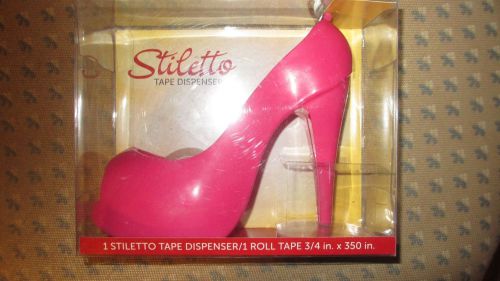 New Packing Tape Dispenser Packaging Duty Shipping Desktop Pink Stiletto Shoe