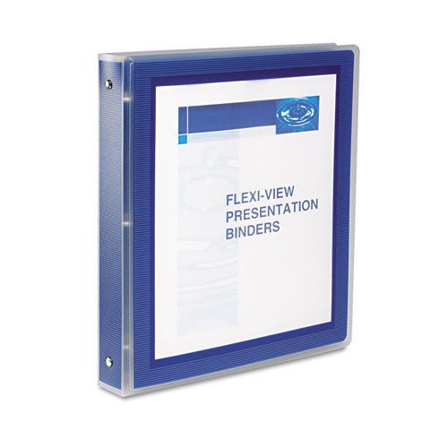 Flexi-View Binder with Round Rings, 1&#034; Capacity, Navy