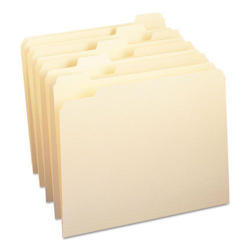 File folders, 1/5 cut, one-ply top tab, letter, manila, 100/box for sale