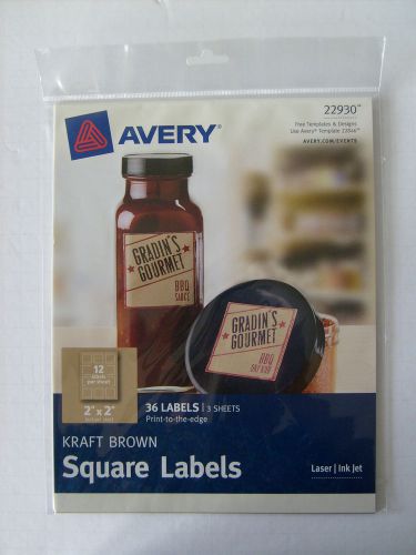Avery 22930 Kraft Brown Square Print to the Edge 2&#034; x 2&#034; 36 Labels NOT 22807 ?
