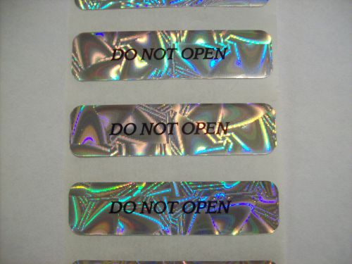 200 (2 for price of 1) mgr silver hologram labels do not open decal seals for sale