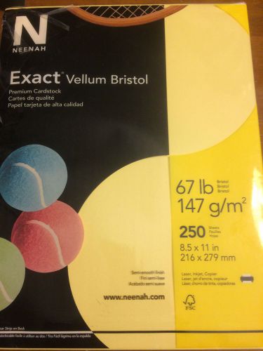 Neenah 81338 exact vellum bristol cardstock 8-1/2 x 11  67 lb 250 sheets yellow for sale