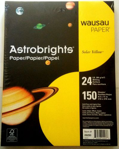Wausau Astrobrights Bright Solar Yellow - 8.5 x 11-24# MP Paper 150 Sheet/Pkgs