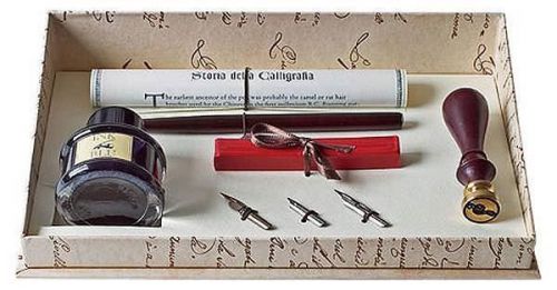 Wood Pen, 3 Nibs, ink, Wax &amp; Seal by Coles Calligraphy