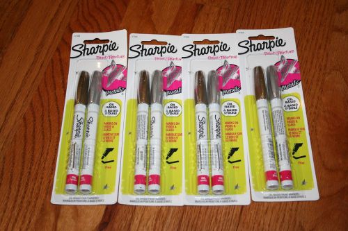 Sharpie oil-based fine point paint markers 1 gold &amp; 1 silver marker  four packs for sale