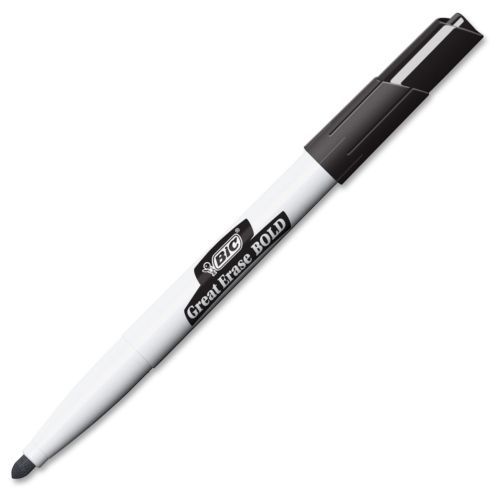 Bic Great Erase Bold Fine Point Whiteboard Marker - Black Ink - 12 / (decf11bk)