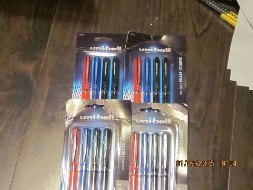 Bnip lot 4 uni-ball insight rollerball pens 0.7mm fine multi free- flowing 16ct. for sale