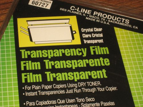 Transparency Film 1 pack of 50 8 1/2 x 11 sheets no.60727 crystal Clear Film