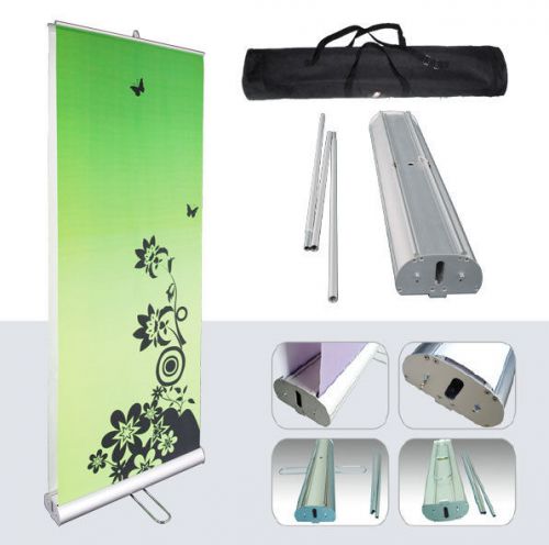 New retractable double sided roll up banner stand (33&#034; w x 79&#034; h) for sale