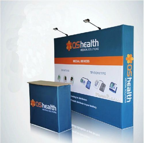New 10ft pop up stand / banner fabric tension trade show display wall booth for sale