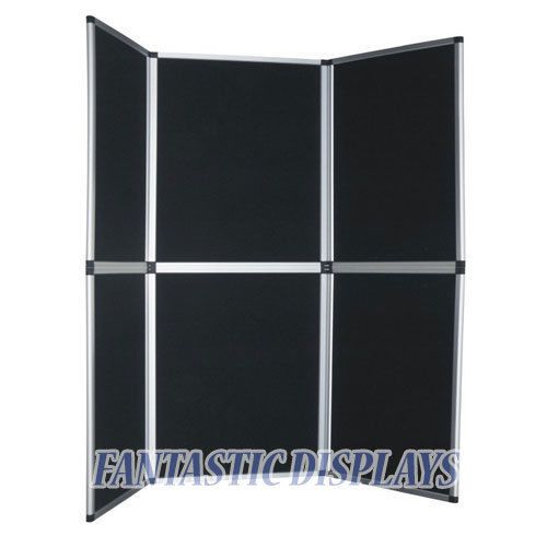 6 panel display for trade show presentation booth tabletop velcro matt black for sale