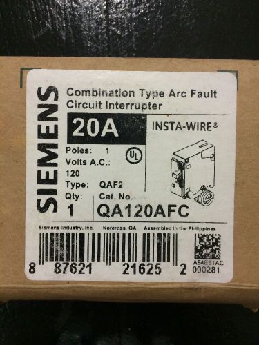 Siemens Combination Type Arc Fault Circuit Interrupter