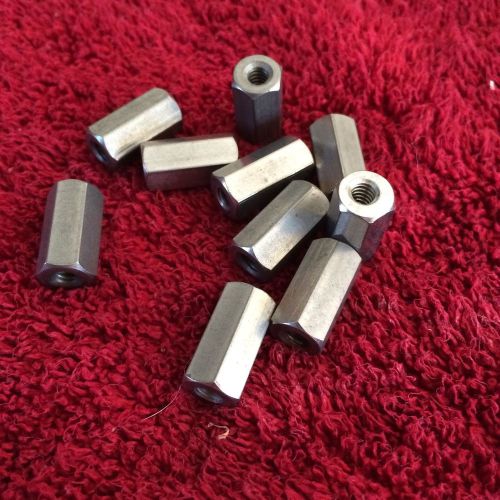 Stainless Steel Coupling Nuts, Threaded Rod UNC,  #10-24 X 3/8 x 3/4, Qty 10