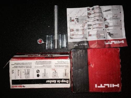 Hilti lot of 95 hdi-l 3/8&#034; + 50 redhead carbon steel drop in anchors+setpin.. for sale