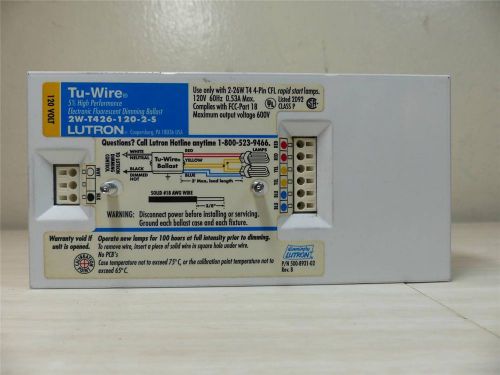 Lutron Electronics 2W-T426-120-2-S Tu-Wire 120V 60Hz 2X26Watt Cf ~ FREE SHIPPING
