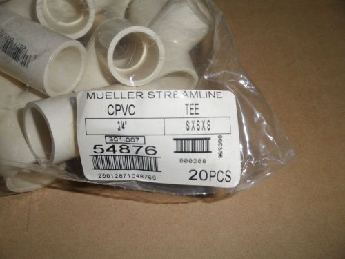 3/4&#034; cpvc tee - mueller streamline- bag of 20 pcs for sale