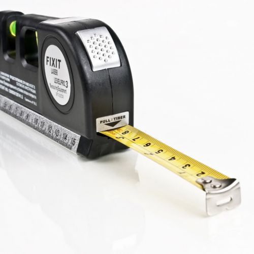 Multipurpose laser level horizontal vertical line 2.5m measure taperuler aligner for sale