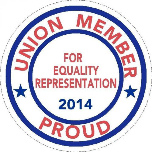 PROUD UNION MEMBER, hard hat funny decals stickers oilfield laptops toolboxes