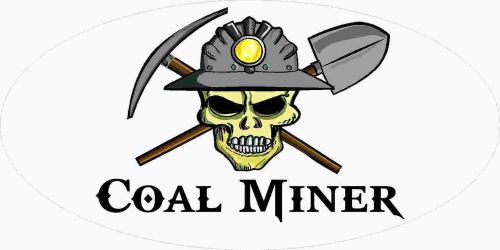 3 - Coal Miner Skull Mining Tool Box Hard Hat Helmet Sticker Underground WV H400