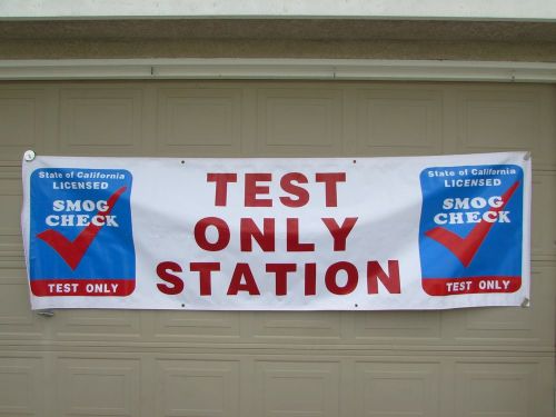 Signs - California Licensed Smog Check Test Only Station Banner Sign 10&#039; x 3&#039;