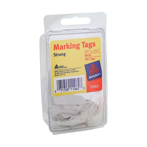 Avery White Marking Tags, Strung, 1.75 x 1.093 Inches, Pack of 100 (11062)