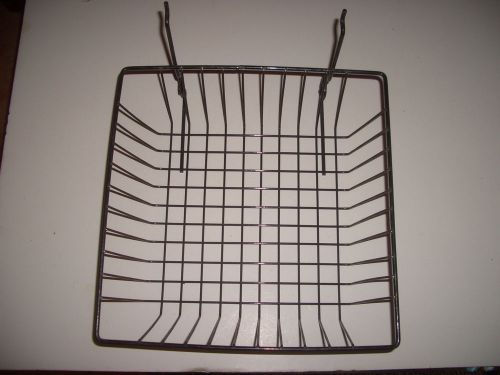 12&#034;x4&#034; Black Slatwall Pegboard Wire Shallow Basket Bin Box Display Rack Fixture