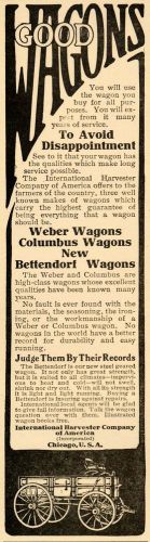 1907 Ad International Harvester Wagons Weber Columbus - ORIGINAL ADVERTISING CG1