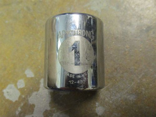 Armstrong 12-432 Chrome 1&#034; Standard Socket 8 Point 1/2&#034; Drive Made in USA!