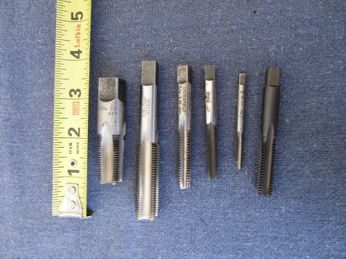 6 Fluted High Carbon Steel Pipe Taps by Wells, Hanson, Greenfield, Morse &amp; More