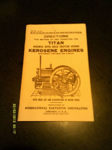 Titan Kerosene Engines Stationary Portable and Famous Manual Directions