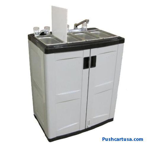 Concession sink 3 bay plus hand washing compartment | pushcart usa for sale