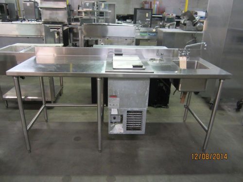 RANDELL STAINLESS STEEL TABLE WITH 1 COMPARTMENT SINK AND ICE CREAM FREEZER