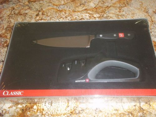 WUSTHOF  set  STAINLESS  CLASSIC   COOKS KNIFE  4582/16 and sharpener 2922