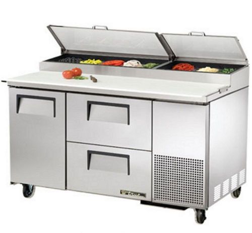 True TPP-60D-2 PIZZA Prep Table: Solid Drawered FOOD Prep Table 115V