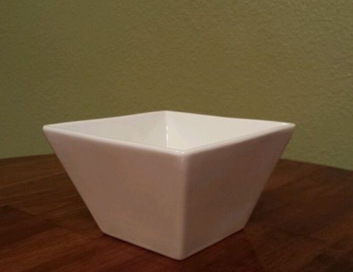 White Porcelain Square Asian Soup Bowls Snack Dip Salad Dish 5&#034; - Set of 6 (Six)