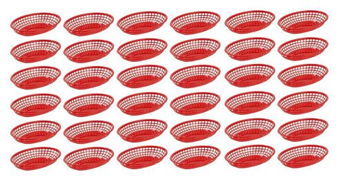 36 Red Food Baskets Restaurant Quality 9-1/2&#034; x 6&#034; Perfect For Outdoor Picnics
