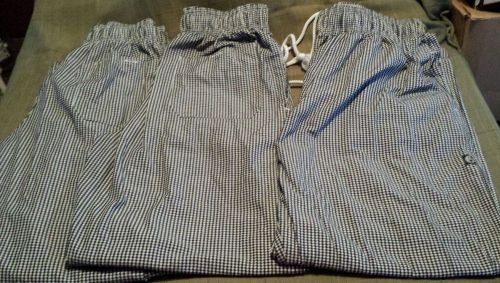 Baggy Chef Works Pants Checkered Size Medium Lot Of 3