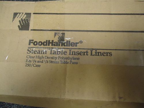 Case of 250 Foodhandler Steam Table Insert Liners 1/4 &amp; 1/3 - 18&#034; x 14&#034;