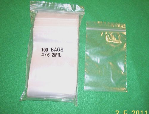 100  6 x 4 in. zip lock bags  clear storage bags  re-useable strong 2 mils for sale