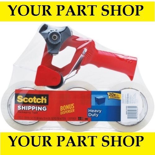 3 rolls heavy duty scotch tape with one 3 m dispenser for sale