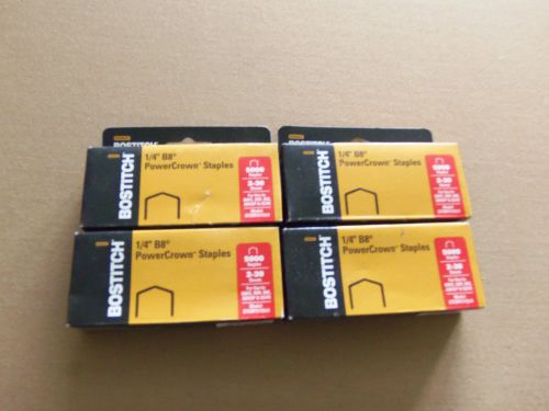 Lot of 4 boxes of Stanley Bostitch B8 Power Crown Staples 1/4&#034; for B8 stapler