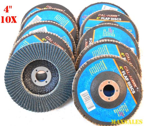 (10) 4&#034; premium zirconia flap disc grinding wheel green sand paper 40grit new for sale